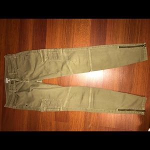 Sneak peek cargo green skinny jeans worn once